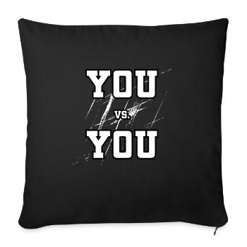 Sport Fitness Entraînement Musculation Motivation - Coussin et housse de 45 x 45 cm - noir - Devant