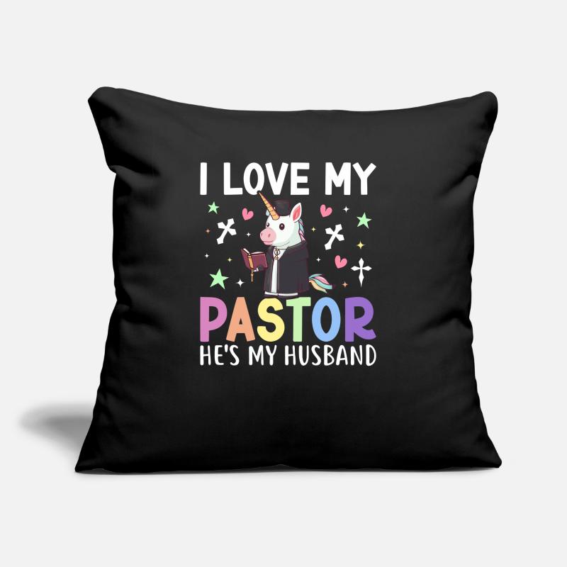 J’aime mon pasteur C’est mon mari Coussin et housse de 45 x 45 cm