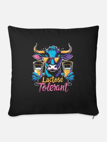 Laktose tolerant - Sofakissen mit Füllung 45 x 45 cm - Schwarz