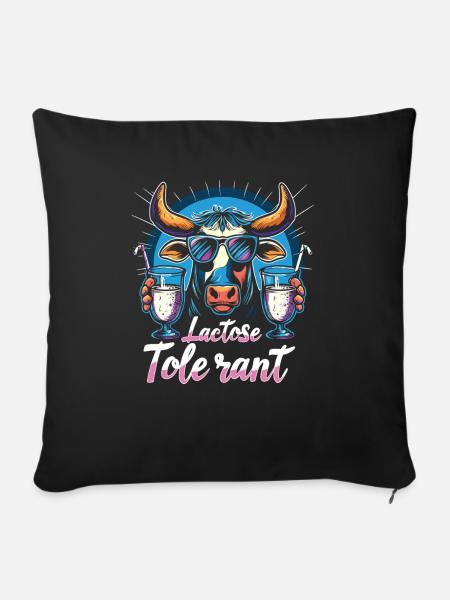 Laktose tolerant - Sofakissen mit Füllung 45 x 45 cm - Schwarz