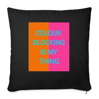 Colours mix - Sofa pillow with filling 45cm x 45cm - black - Front