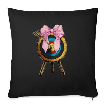 Coquette Bow Archery Bow and Arrow - Sofa pillow with filling 45cm x 45cm - black - Front