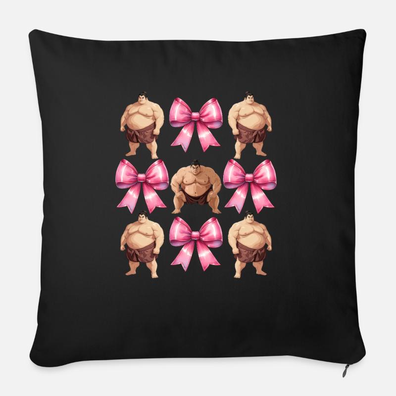 Kokette Bogen Sumo-Ringen Japanischer Sumo-Ringer - Sofakissen mit Füllung 45 x 45 cm - Schwarz