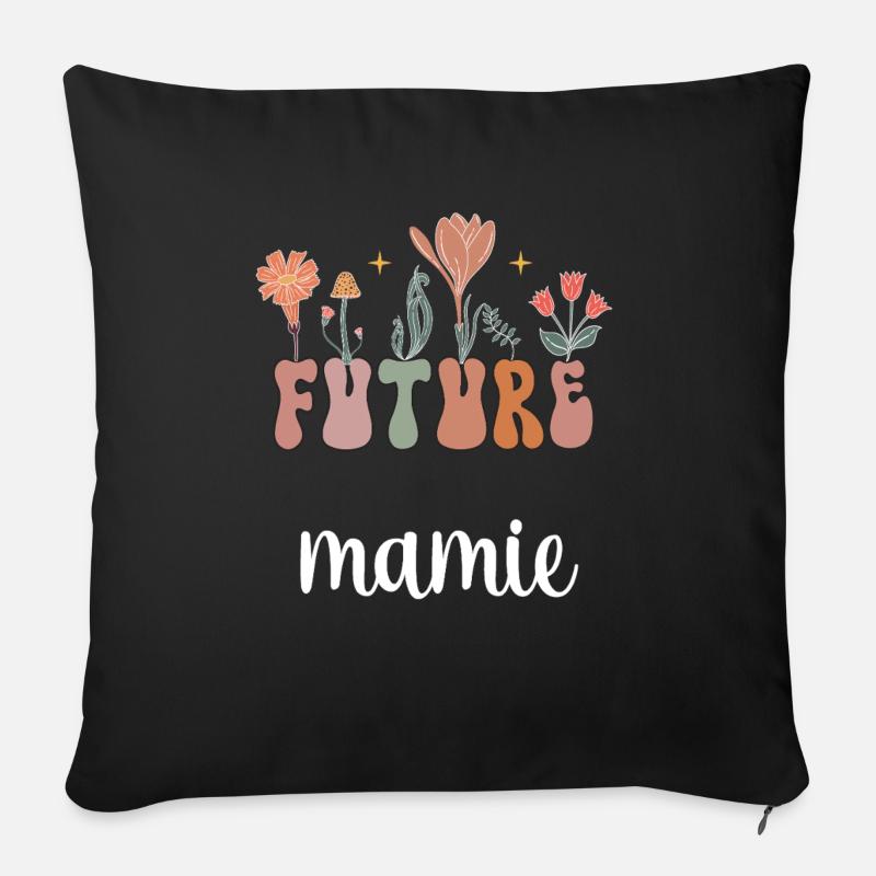 Zukunft Oma Boho Böhmische Blumen Geschenk Oma - Sofakissen mit Füllung 45 x 45 cm - Schwarz