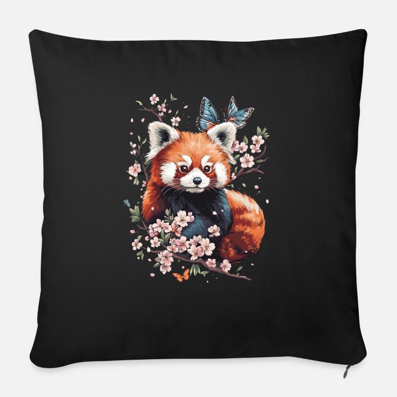 Roter Panda - Sofakissen mit Füllung 45 x 45 cm - Schwarz