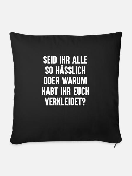 Kostüm Karneval Fasching - Sofakissen mit Füllung 45 x 45 cm - Schwarz
