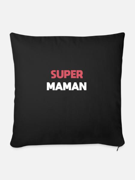 Supermama Geschenk Mutter - Sofakissen mit Füllung 45 x 45 cm - Schwarz