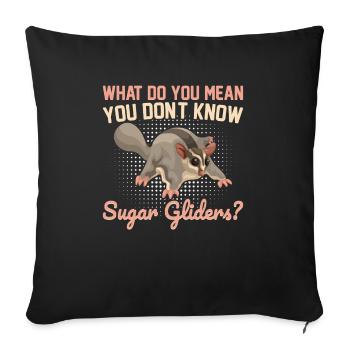 Sugar glider - Sofa pillow with filling 45cm x 45cm - black - Front