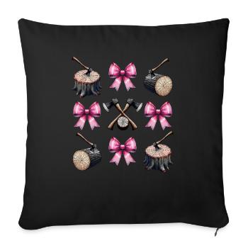 Coquette Bogen Holzarbeiter Logger Mütter Tag Rosa - Sofakissen mit Füllung 45 x 45 cm - Schwarz - Vorne