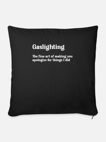 Echtes Professionelles Gaslighting - Sofakissen mit Füllung 45 x 45 cm - Schwarz
