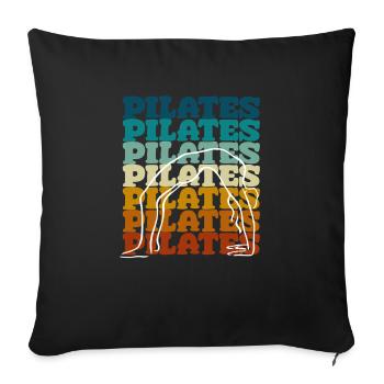 Motif d’exercice de Pilates pour les fans de Pilates - Coussin et housse de 45 x 45 cm - noir - Devant