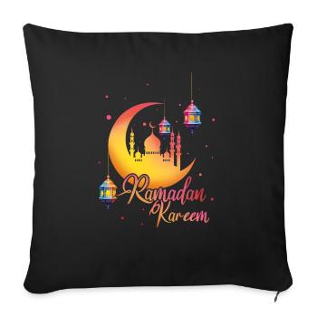 Ramadan Kareem Eid Mubarak Feierliches Mondlicht - Sofakissen mit Füllung 45 x 45 cm - Schwarz - Vorne