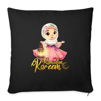Eid Mubarak Ramadan Kareem Illustration with - Sofa pillow with filling 45cm x 45cm - black - Front