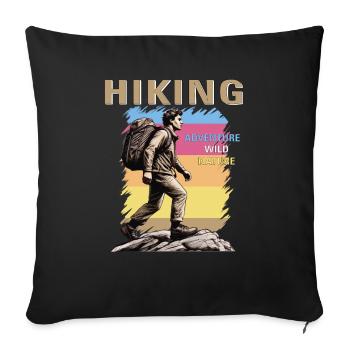 RANDONNÉE D’ALPINISME - Coussin et housse de 45 x 45 cm - noir - Devant