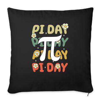 Pi Day Blossoms Magically Creative - Sofa pillow with filling 45cm x 45cm - black - Front