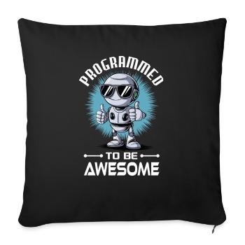 Ai Robotics Geek Tech Humor Robot - Sofa pillow with filling 45cm x 45cm - black - Front