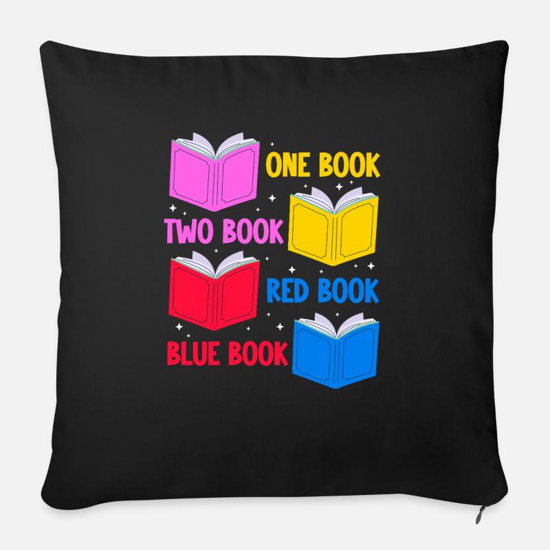 one book two book red book blue book Design for a - Sofakissen mit Füllung 45 x 45 cm - Schwarz