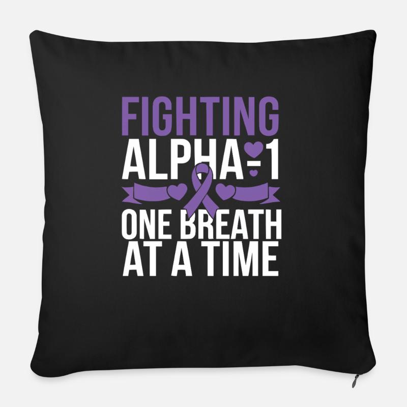 Disturbo della consapevolezza da deficit di alfa-1 antitripsina - Cuscino da divano 45 x 45 cm con riempimento - nero