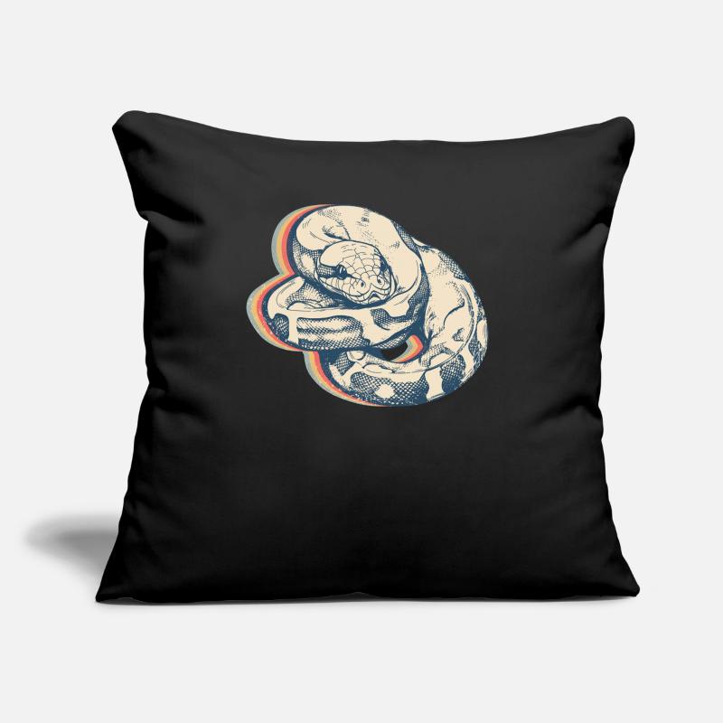 Kugelpython Schlange Retro Line Art Sofakissen mit Füllung 45 x 45 cm