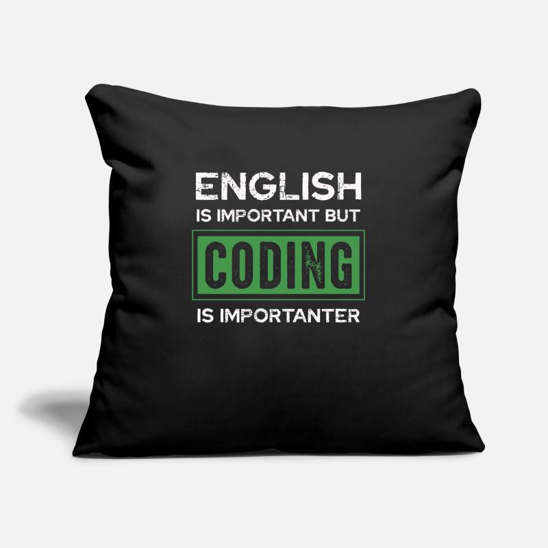 English is important, but programming is Sofa pillow with filling 45cm x 45cm