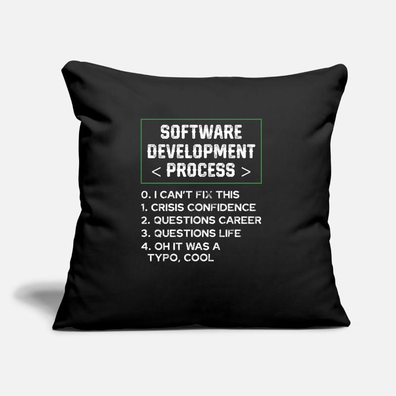 Softwareentwicklungsprozess Humor Programmierer Sofakissen mit Füllung 45 x 45 cm
