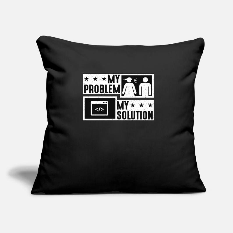 Online Coder My Problem My Pictogram Dad Developer Sofa pillow with filling 45cm x 45cm