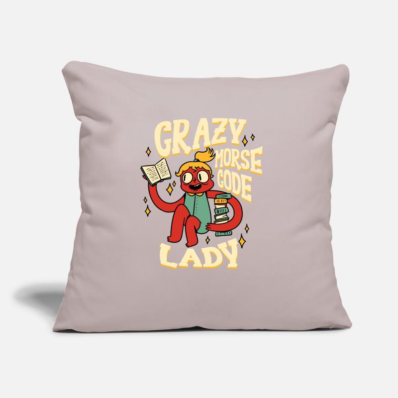 Morsecode Crazy Morse Code Lady Sofakissen mit Füllung 45 x 45 cm