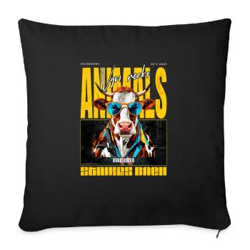 Animals strikes back - Sofa pillow with filling 45cm x 45cm - black - Front