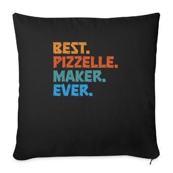 Pizzelle Waffel - Italienische Waffeln - Sofakissen mit Füllung 45 x 45 cm - Schwarz - Vorne