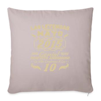 Mai 2015 Vintage Cadeau d’anniversaire - Coussin et housse de 45 x 45 cm - taupe clair - Devant