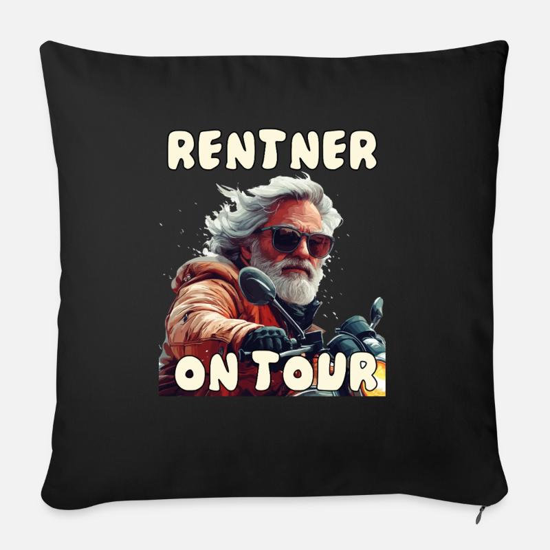 Rentner on Tour - Sofakissen mit Füllung 45 x 45 cm - Schwarz