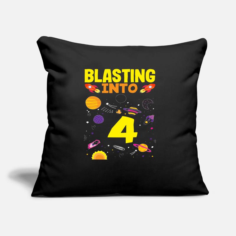 Rocket launch into the fourth birthday Sofa pillow with filling 45cm x 45cm