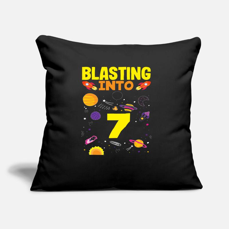 Aventure spatiale du 7e anniversaire Coussin et housse de 45 x 45 cm