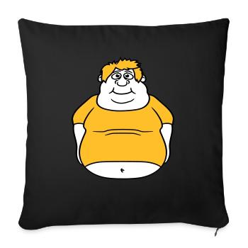 kreis ball mann fett dick clipart comic cartoon lu - Sofakissen mit Füllung 45 x 45 cm - Schwarz - Vorne