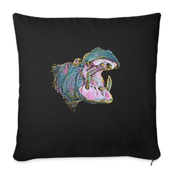hippo - Sofa pillow with filling 45cm x 45cm - black - Front