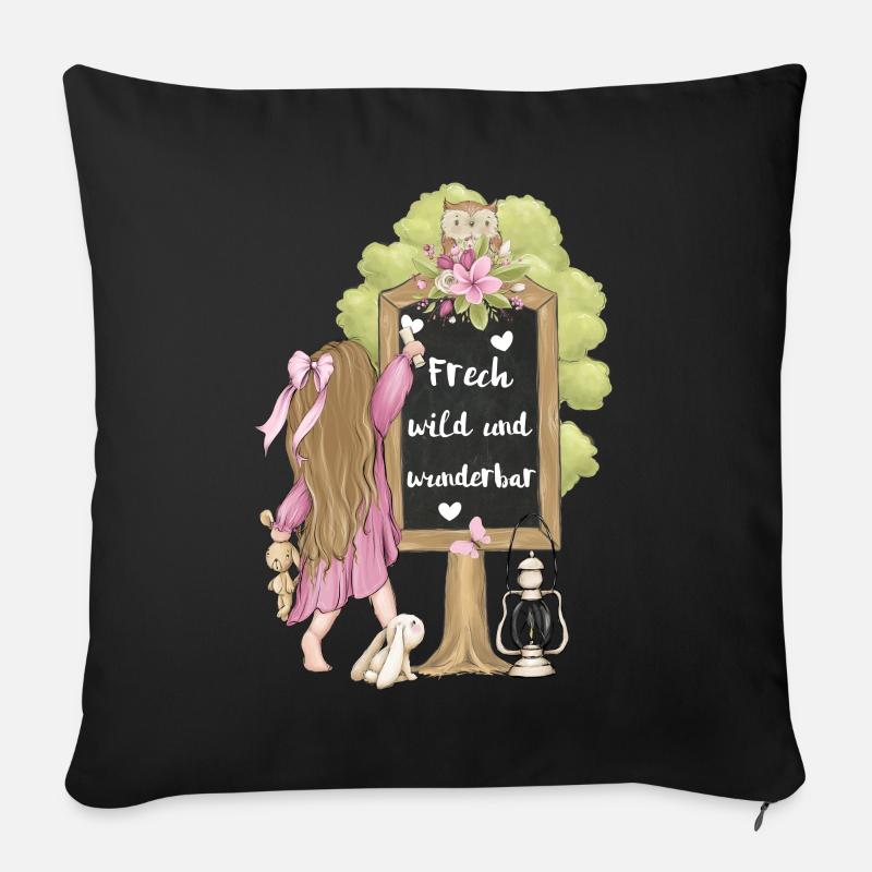 Frech wild und wunderbar - Sofakissen mit Füllung 45 x 45 cm - Schwarz