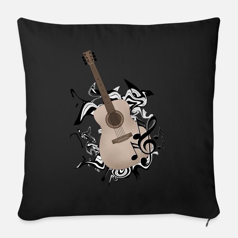 Gitarre - Sofakissen mit Füllung 45 x 45 cm - Schwarz