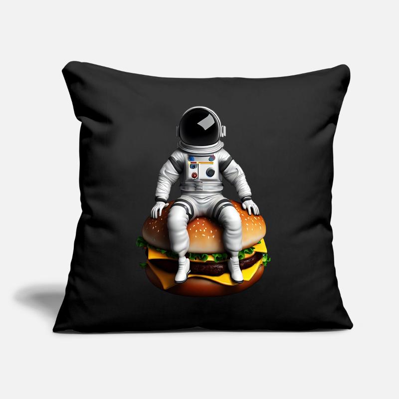 Astronaute spatial Cheeseburger Coussin et housse de 45 x 45 cm
