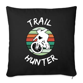 Chasseur de sentiers de VTT - Coussin et housse de 45 x 45 cm - noir - Devant