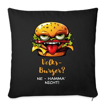 Koarl's Volksburger - hell - Sofakissen mit Füllung 45 x 45 cm - Schwarz - Vorne