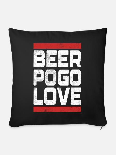 Bier-Pogo-Liebe - Sofakissen mit Füllung 45 x 45 cm - Schwarz
