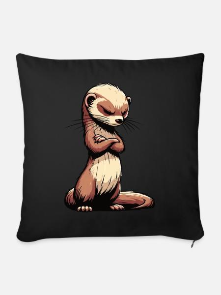 Frettchen Frettchenhalter Frettchenbesitzer - Sofakissen mit Füllung 45 x 45 cm - Schwarz