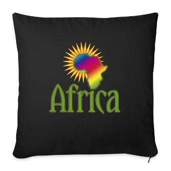 Afrique continent Wildnis Safari Roots Reggae Music - Coussin et housse de 45 x 45 cm - noir - Devant