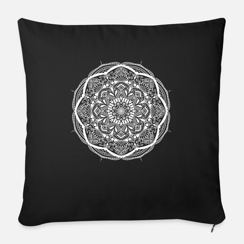 Mandala - Sofakissen mit Füllung 45 x 45 cm - Schwarz