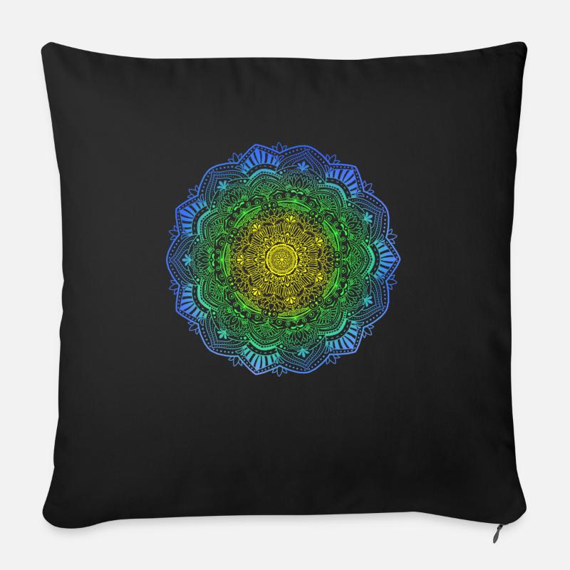 Mandala - Sofa pillow with filling 45cm x 45cm - black