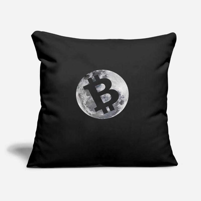 Bitcoin to the moon / Kryptowährung / Geschenkidee Sofakissen mit Füllung 45 x 45 cm