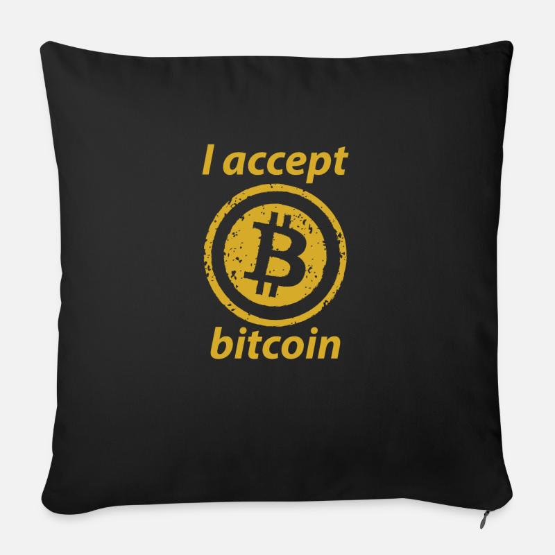 Bitcoin / Kryptowährung / Gold / Geld / Geschenk - Sofakissen mit Füllung 45 x 45 cm - Schwarz