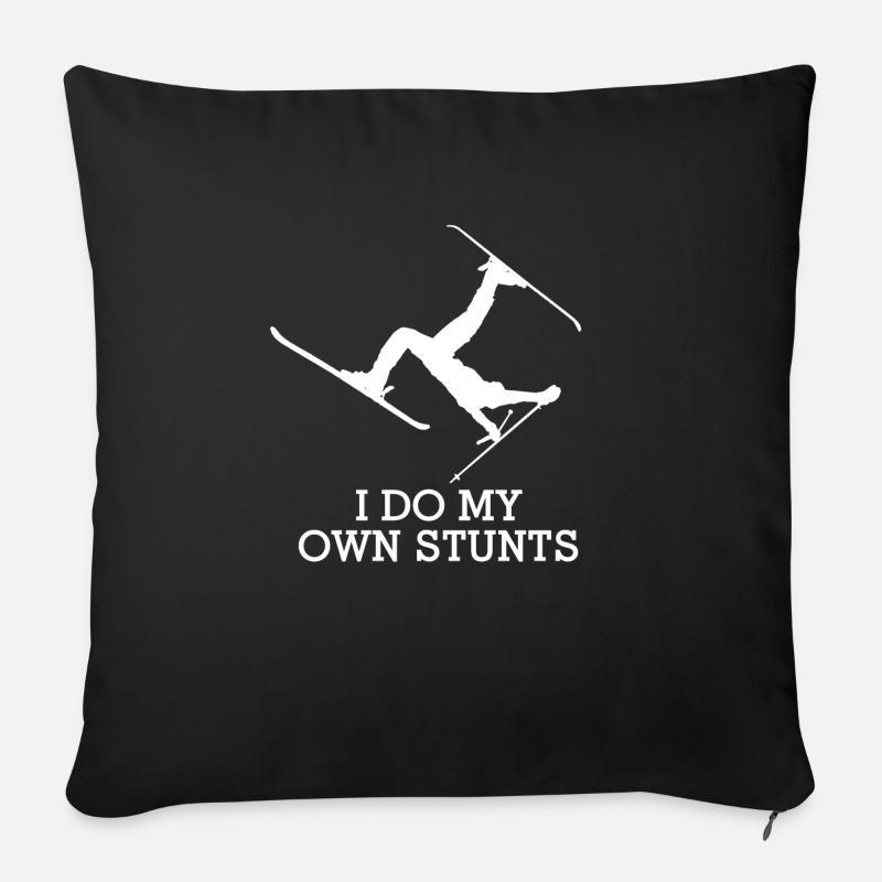 To ski - Sofa pillow with filling 45cm x 45cm - black