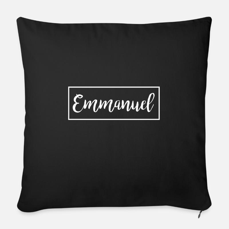 Emmanuel God is with us gift idea - Sofa pillow with filling 45cm x 45cm - black