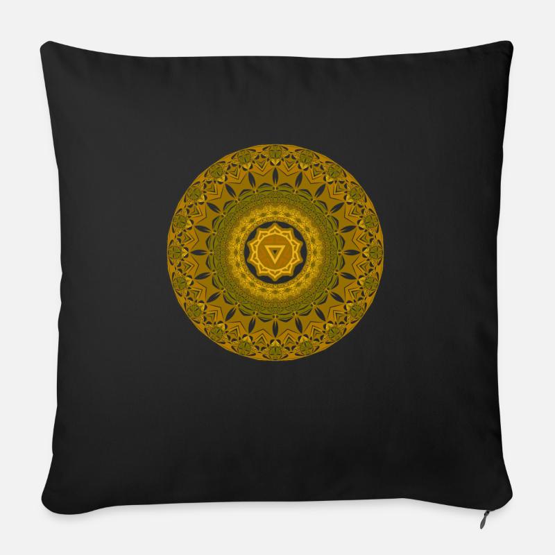 MANIPURA SOLARPLEXUS CHAKRA - Sofakissen mit Füllung 45 x 45 cm - Schwarz